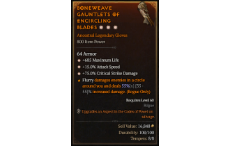 Legendary Gloves[*15 ATKSPD | *75 DMG_Crit | *685 Life]