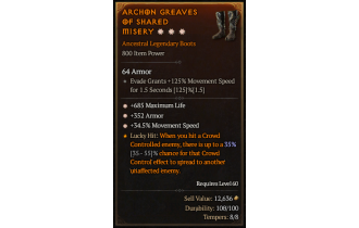 Legendary Boots[*34.5 MS | *352 Armor | *685 Life]