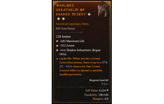 Legendary Helm[*352 Armor | *685 Life]