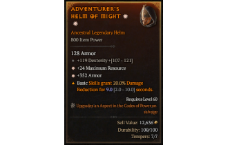 Legendary Helm[*352 Armor | *24 MR | 119 DEX]