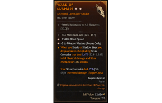 Legendary Amulet[Rogue | *3 WeaponMastery | *15 ATKSPD]