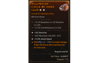 Legendary Ring[*15 ATKSPD | *182 DEX | 450 Life]