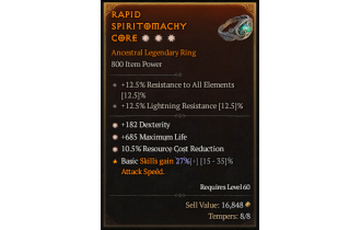 Legendary Ring[*182 DEX | *685 Life | *10.5 RCR]