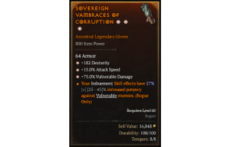 Legendary Gloves[*15 ATKSPD | *75 DMG_Vulnerable | *182 DEX]