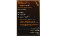 Legendary Gloves[*3 CoreSkills | *15 ATKSPD | *352 Armor]