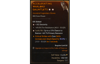 Legendary Gloves[*15 LH:Res | *182 DEX]