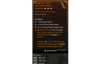 Legendary Gloves[TwistingBlades | *4 TwistingBlades | *12 Crit | *15 ATKSPD]