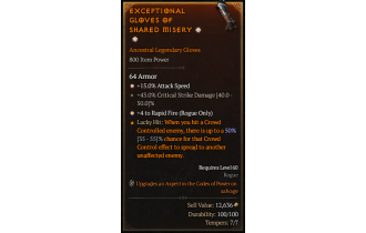 Legendary Gloves[RapidFire | *4 RapidFire | *15 ATKSPD | 43 DMG_Crit]