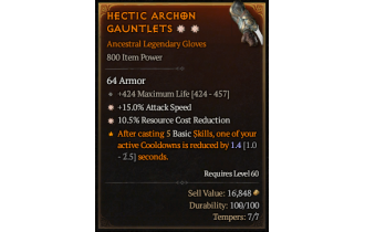 Legendary Gloves[*15 ATKSPD | *10.5 RCR | 424 Life]