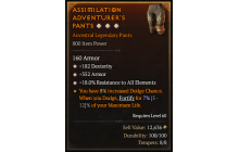 Legendary Pants[*18 ResistAll | *352 Armor | *182 DEX]