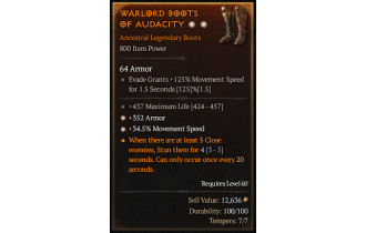 Legendary Boots[*34.5 MS | *352 Armor | 437 Life]