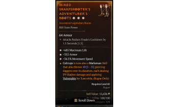 Legendary Boots[*34.5 MS | *352 Armor | *685 Life]