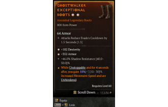 Legendary Boots[*352 Armor | *182 DEX]