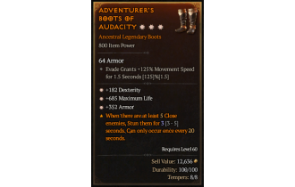 Legendary Boots[*352 Armor | *182 DEX | *685 Life]