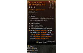 Legendary Boots[*18 ResistAll | *182 DEX | *685 Life]