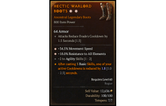 Legendary Boots[*34.5 MS | *18 ResistAll]