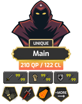 Main | Staker | TTL: 1706 | CL: 122 | QP: 210 [99 STR, B Gloves, Defender, Fire Cape, Graceful, Max Melee, MM2 + MORE!]