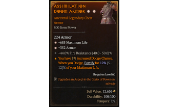 Legendary Chest Armor[*352 Armor | *685 Life]