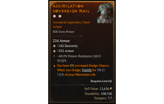 Legendary Chest Armor[*352 Armor | *182 DEX]