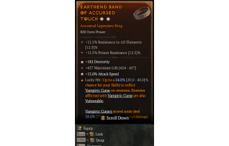 Legendary Ring[*15 ATKSPD | *182 DEX | 437 Life]