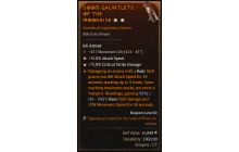 Legendary Gloves[*15 ATKSPD | *75 DMG_Crit | 431 Life]