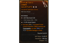 Legendary Gloves[*15 ATKSPD | *685 Life | 226 Armor]