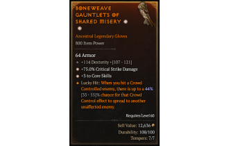 Legendary Gloves[*3 CoreSkills | *75 DMG_Crit]