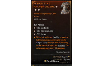 Legendary Chest Armor[*352 Armor | *182 DEX | *685 Life]