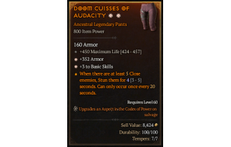 Legendary Pants[*3 BasicSkills | *352 Armor | 450 Life]