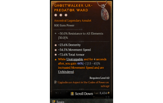 Legendary Amulet[*34.5 MS | *72.6 TA | *23.6% DEX]