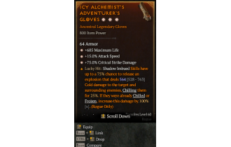 Legendary Gloves[*15 ATKSPD | *75 DMG_Crit | *685 Life]