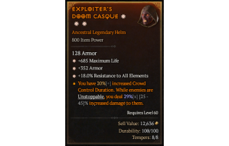 Legendary Helm[*18 ResistAll | *352 Armor | *685 Life]