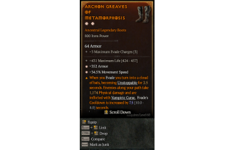 Legendary Boots[*34.5 MS | *352 Armor | 431 Life]