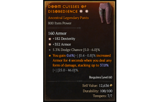 Legendary Pants[*352 Armor | *182 DEX]