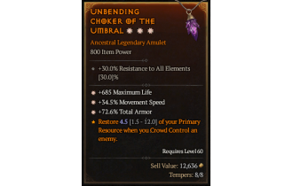 Legendary Amulet[*34.5 MS | *72.6 TA | *685 Life]