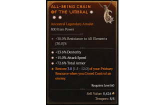 Legendary Amulet[*15 ATKSPD | *72.6 TA | *23.6% DEX]