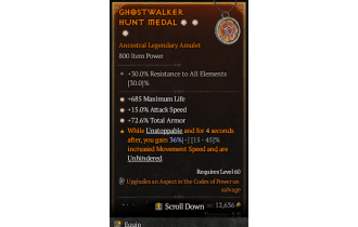 Legendary Amulet[*15 ATKSPD | *72.6 TA | *685 Life]