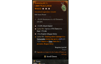 Legendary Amulet[Rogue | *3 Exploit | *15 ATKSPD]