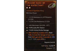 Legendary Ring[*75 DMG_Crit | *9 LHC | 444 Life]