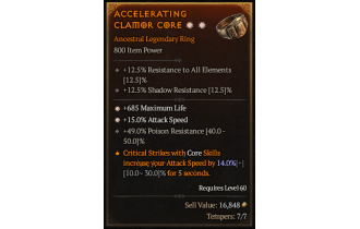 Legendary Ring[*15 ATKSPD | *685 Life | 49 PR]