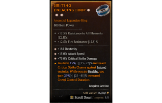 Legendary Ring[*15 ATKSPD | *182 DEX | *75 DMG_Crit]