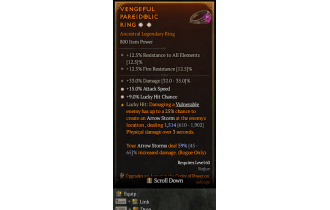 Legendary Ring[*15 ATKSPD | *9 LHC | 33 DMG]