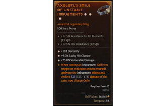 Legendary Ring[*182 DEX | *75 DMG_Vulnerable | *9 LHC]