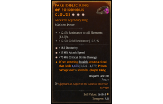 Legendary Ring[*15 ATKSPD | *182 DEX | *75 DMG_Crit]