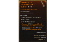 Legendary Gloves[*15 ATKSPD | *352 Armor | 444 Life]