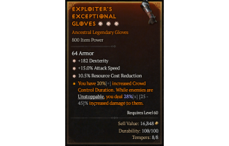 Legendary Gloves[*15 ATKSPD | *10.5 RCR | *182 DEX]