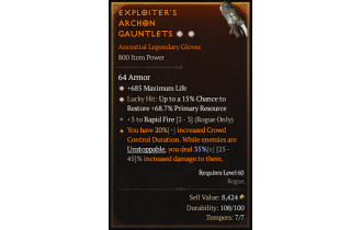 Legendary Gloves[*68.7 LH:Res | *685 Life]