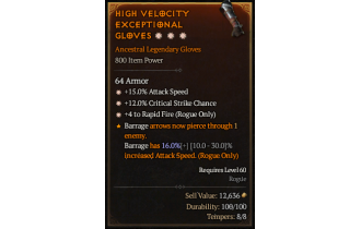 Legendary Gloves[RapidFire | *4 RapidFire | *12 Crit | *15 ATKSPD]