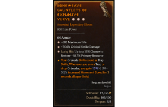 Legendary Gloves[*68.7 LH:Res | *75 DMG_Crit | *685 Life]