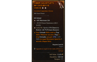 Legendary Gloves[*68.7 LH:Res | *685 Life]